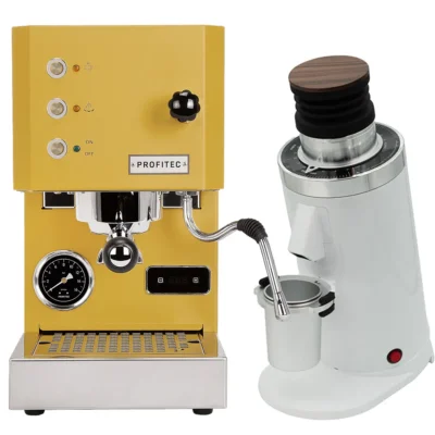 Profitec Go Yellow & DF64 Gen 2 White Grinder Bundle